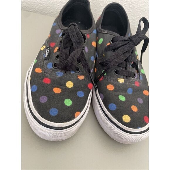 Vans Authentic Polka Dot Sneakers Casual Canvas Shoes Black Multi Size 4.5/6 - Picture 11 of 11